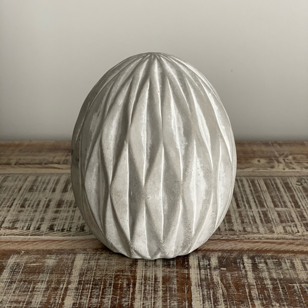 Solid white washed stone Easter Egg